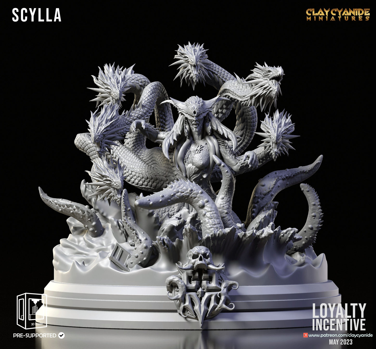 3D Printed Clay Cyanide Scylla 28 32 mm D&D - 3D Printing Boss 