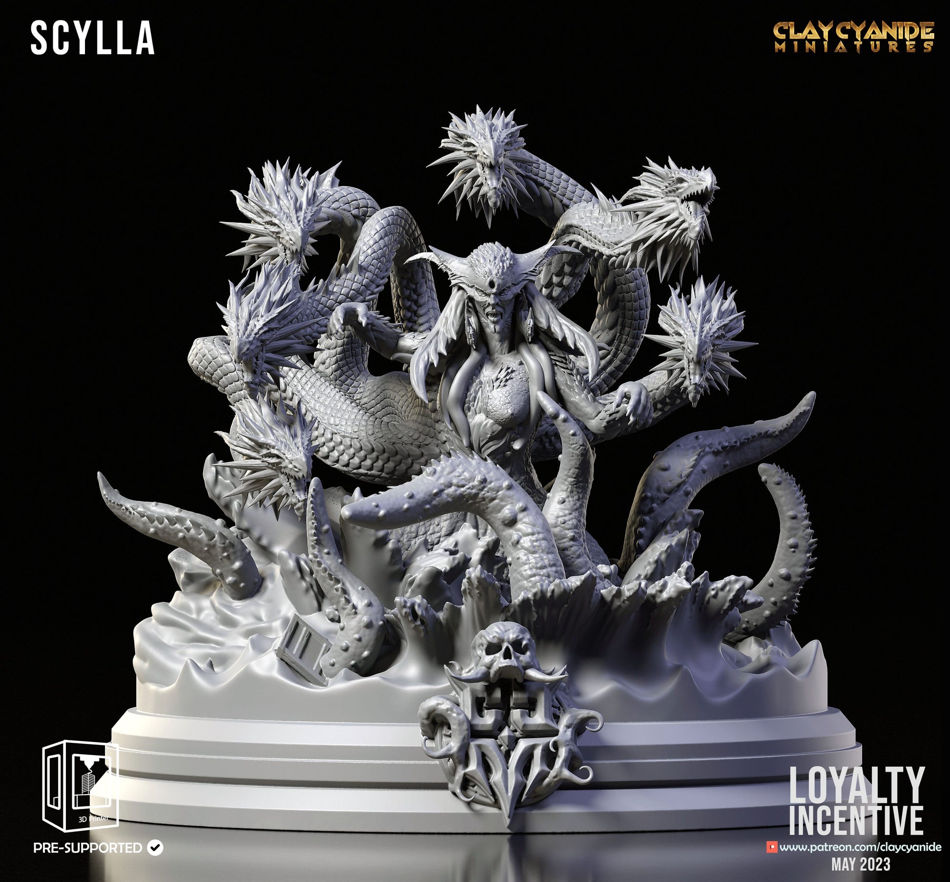 3D Printed Clay Cyanide Scylla 28 32 mm D&D - 3D Printing Boss 