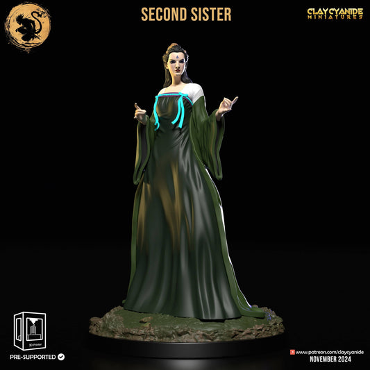 3D Printed Clay Cyanide Second Sister Black Myth Wukong Set 28 32 mm D&D - 3D Printing Boss 