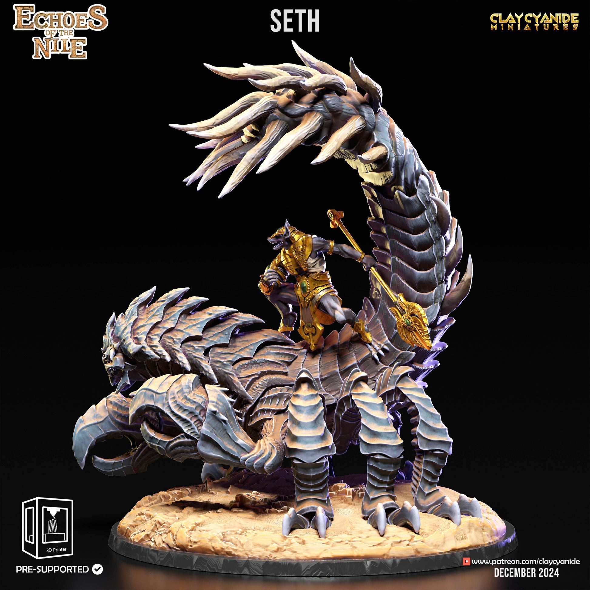 3D Printed Clay Cyanide Seth Giant Scorpion 28 32 mm D&D - 3D Printing Boss 