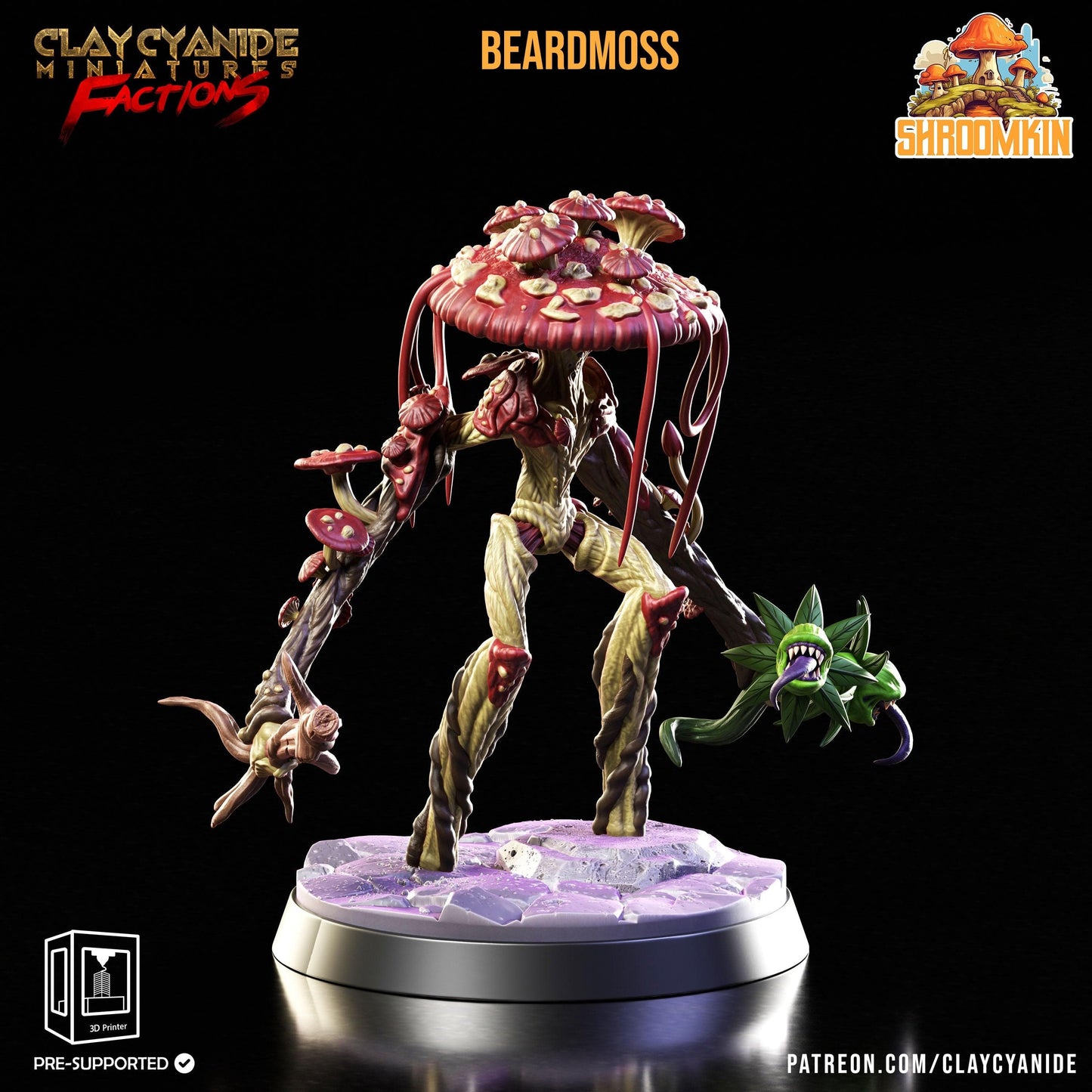 3D Printed Clay Cyanide Shroomkin Factions Tribes 28 32 mm D&D - 3D Printing Boss 