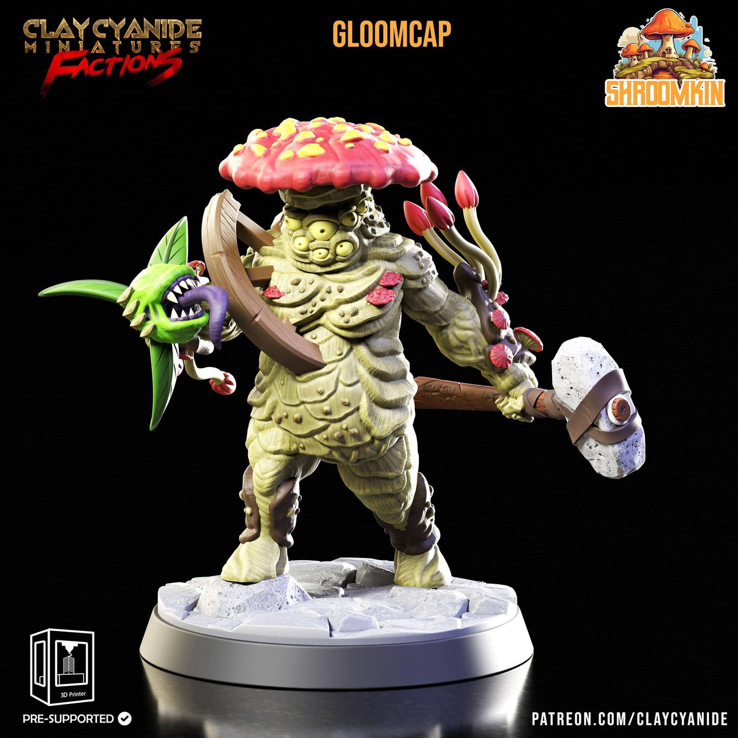 3D Printed Clay Cyanide Shroomkin Factions Tribes 28 32 mm D&D - 3D Printing Boss 