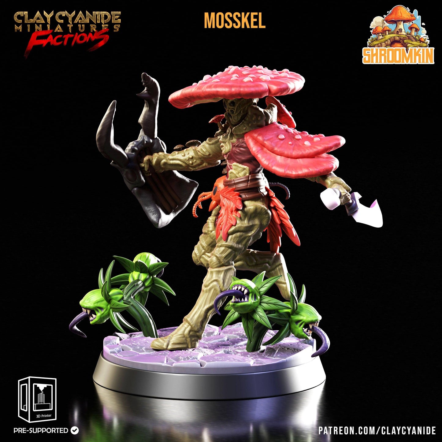 3D Printed Clay Cyanide Shroomkin Factions Tribes 28 32 mm D&D - 3D Printing Boss 