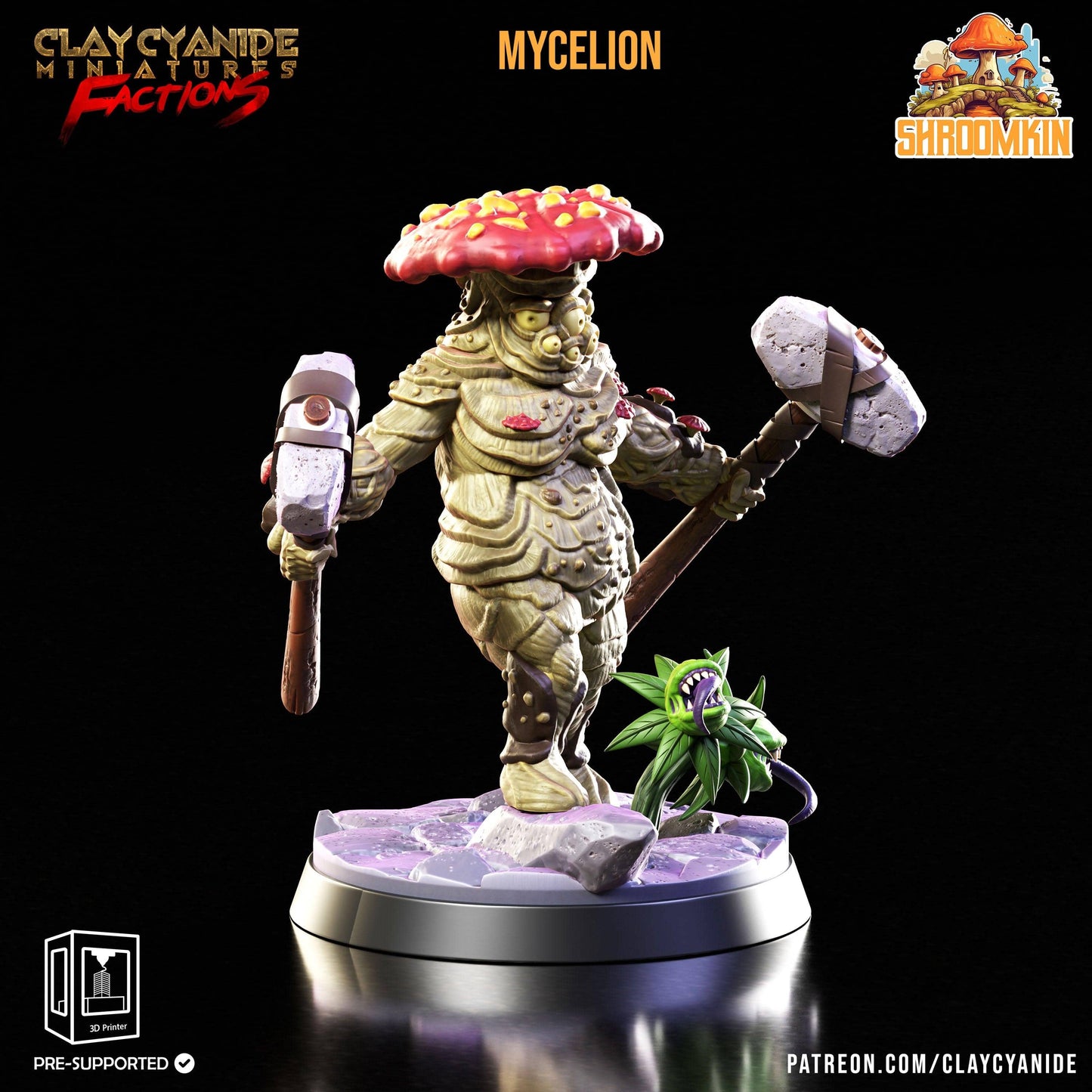 3D Printed Clay Cyanide Shroomkin Factions Tribes 28 32 mm D&D - 3D Printing Boss 