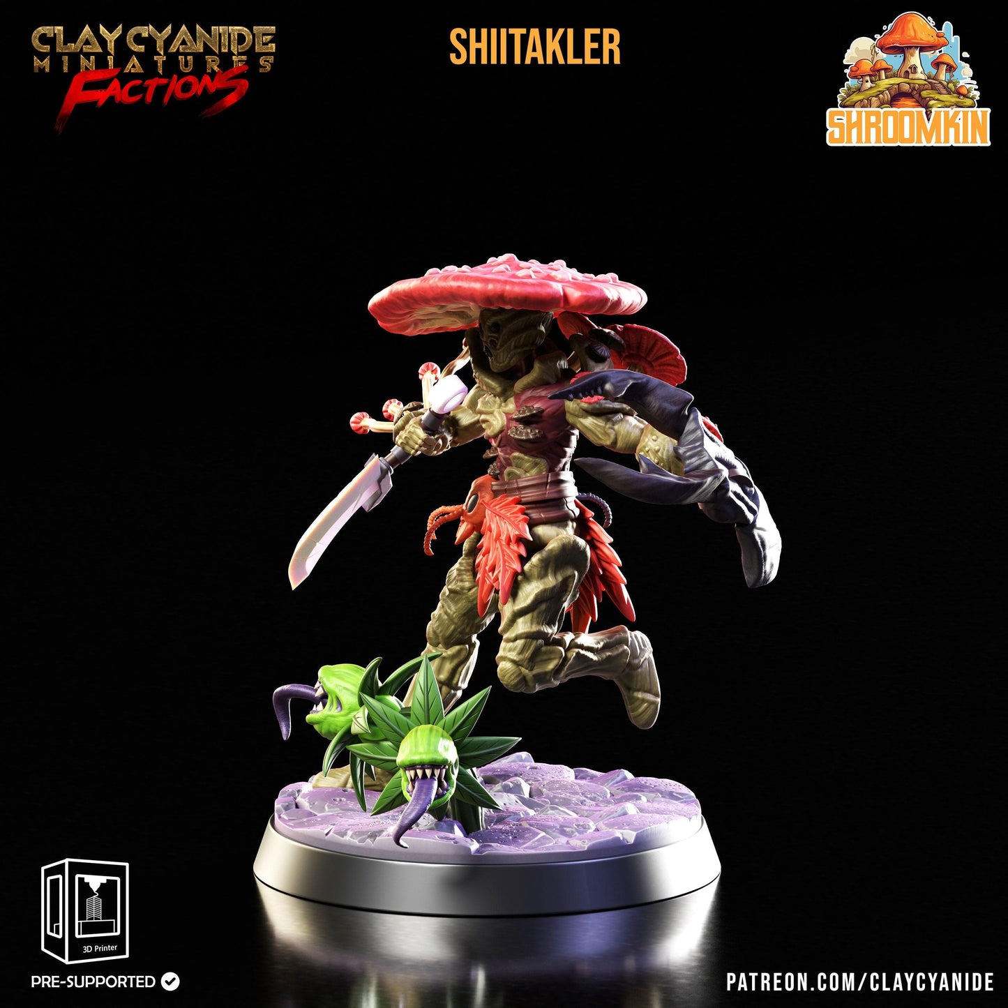 3D Printed Clay Cyanide Shroomkin Factions Tribes 28 32 mm D&D - 3D Printing Boss 