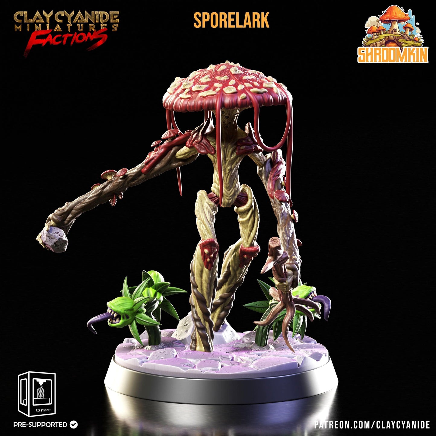 3D Printed Clay Cyanide Shroomkin Factions Tribes 28 32 mm D&D - 3D Printing Boss 