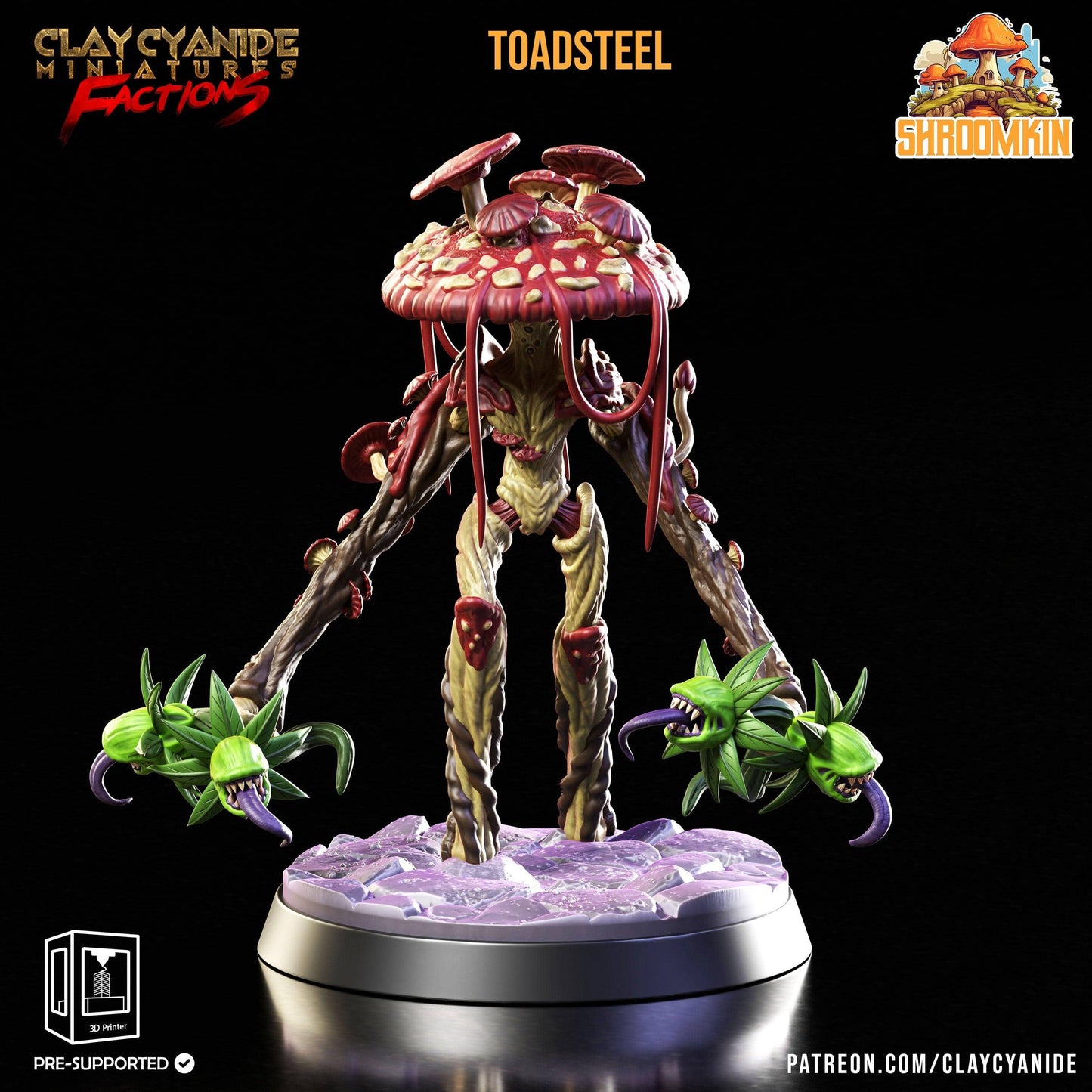 3D Printed Clay Cyanide Shroomkin Factions Tribes 28 32 mm D&D - 3D Printing Boss 