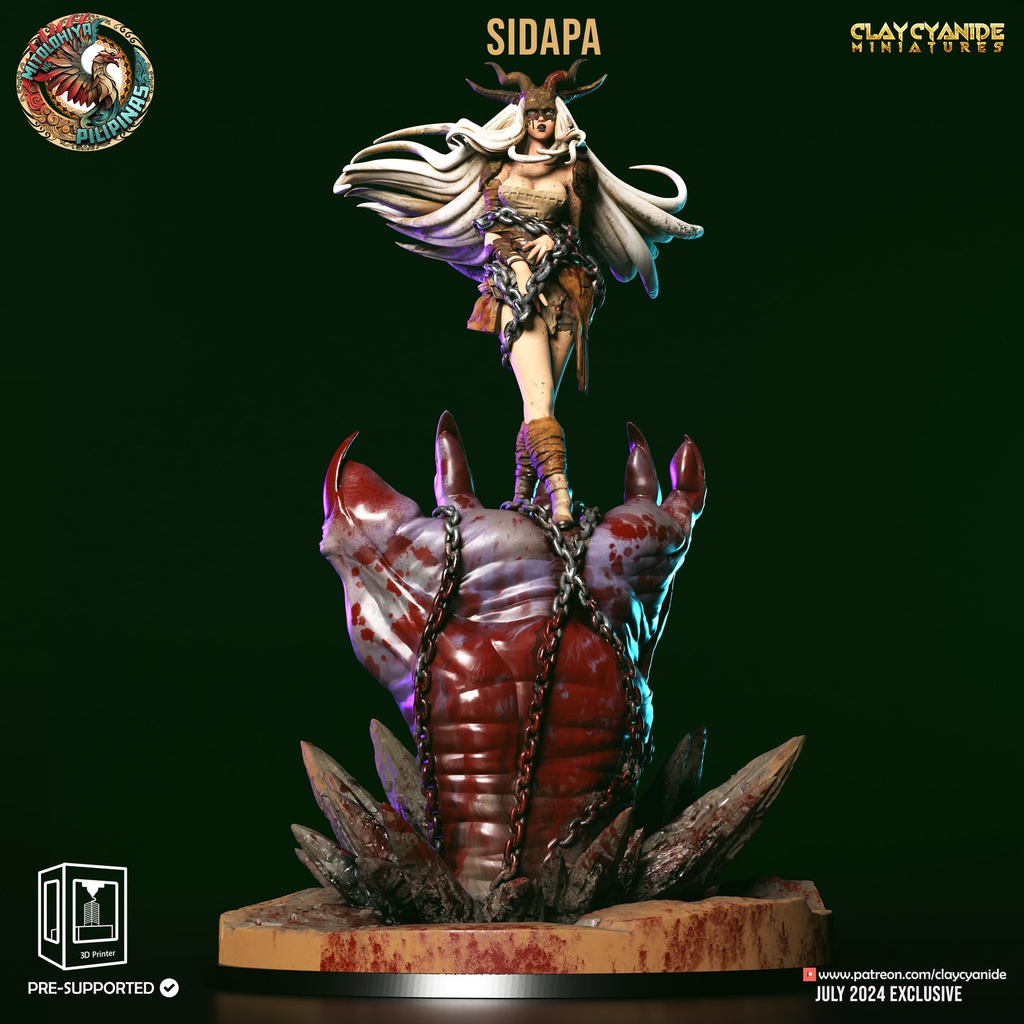 3D Printed Clay Cyanide Sidapa Philippine Mythology 28 32 mm D&D - 3D Printing Boss 