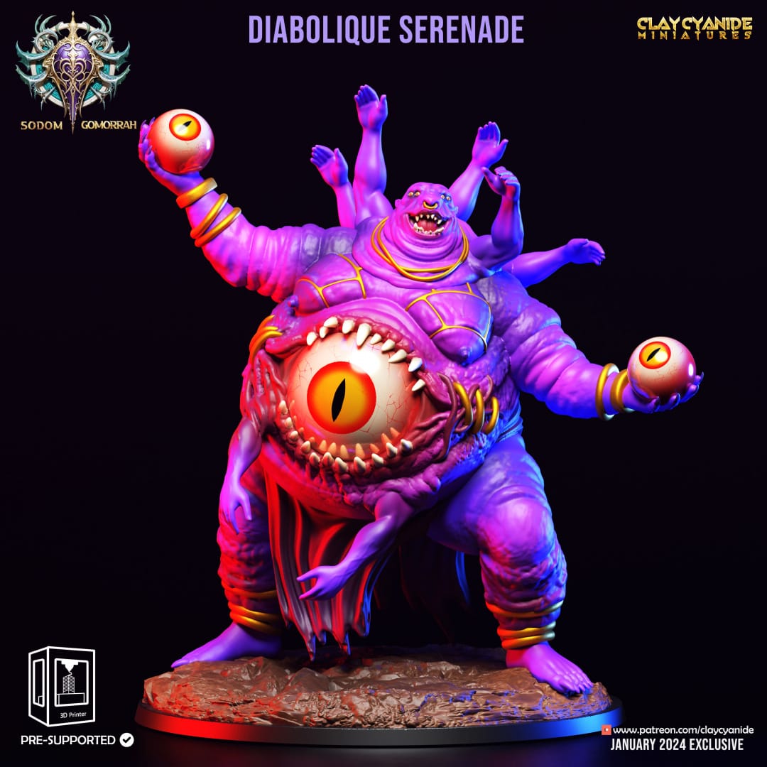 3D Printed Clay Cyanide Sodom Gomorrah - Diabolique Serenade 28mm 32 mm D&D - 3D Printing Boss 