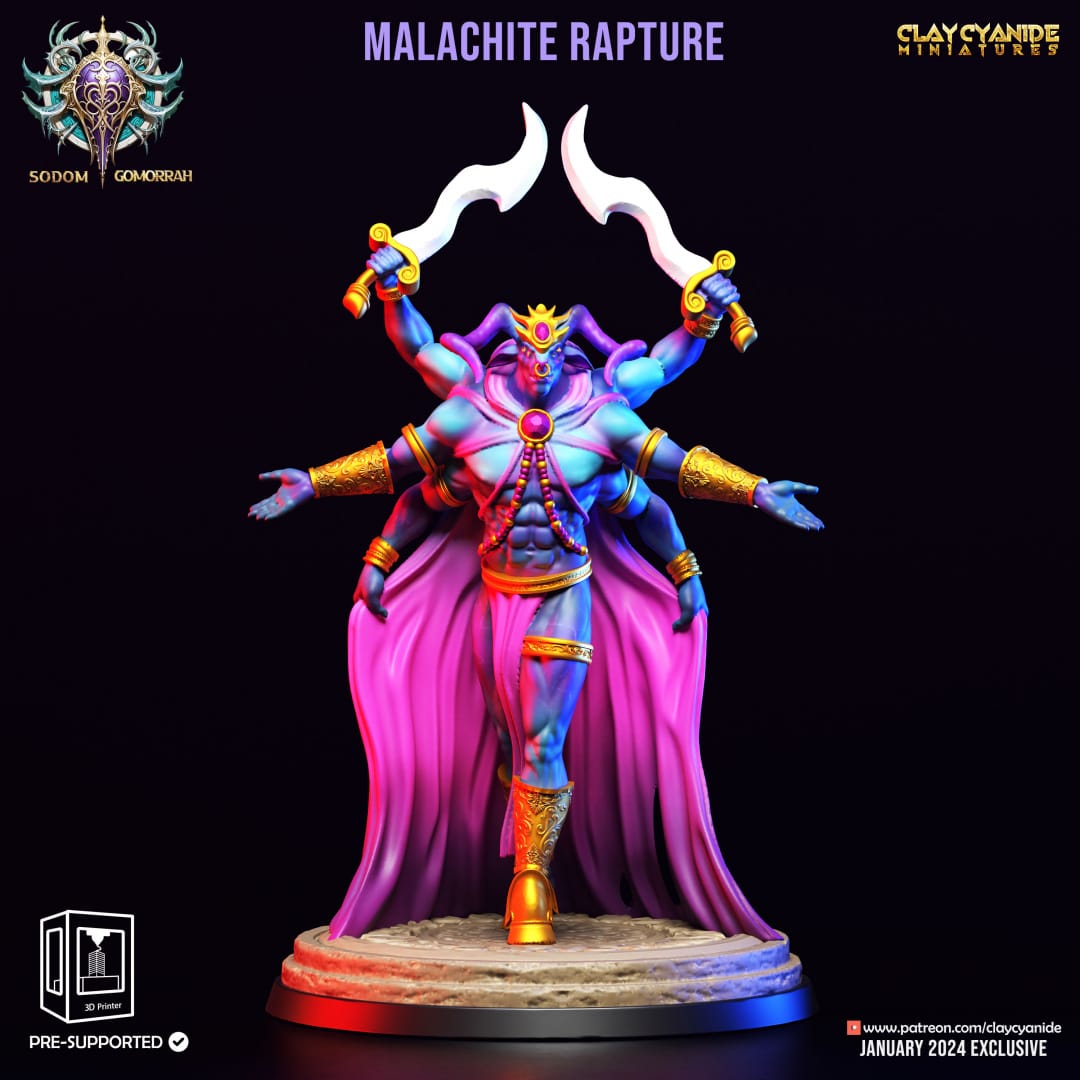 3D Printed Clay Cyanide Sodom Gomorrah - Malachite Rapture 28mm 32 mm D&D - 3D Printing Boss 