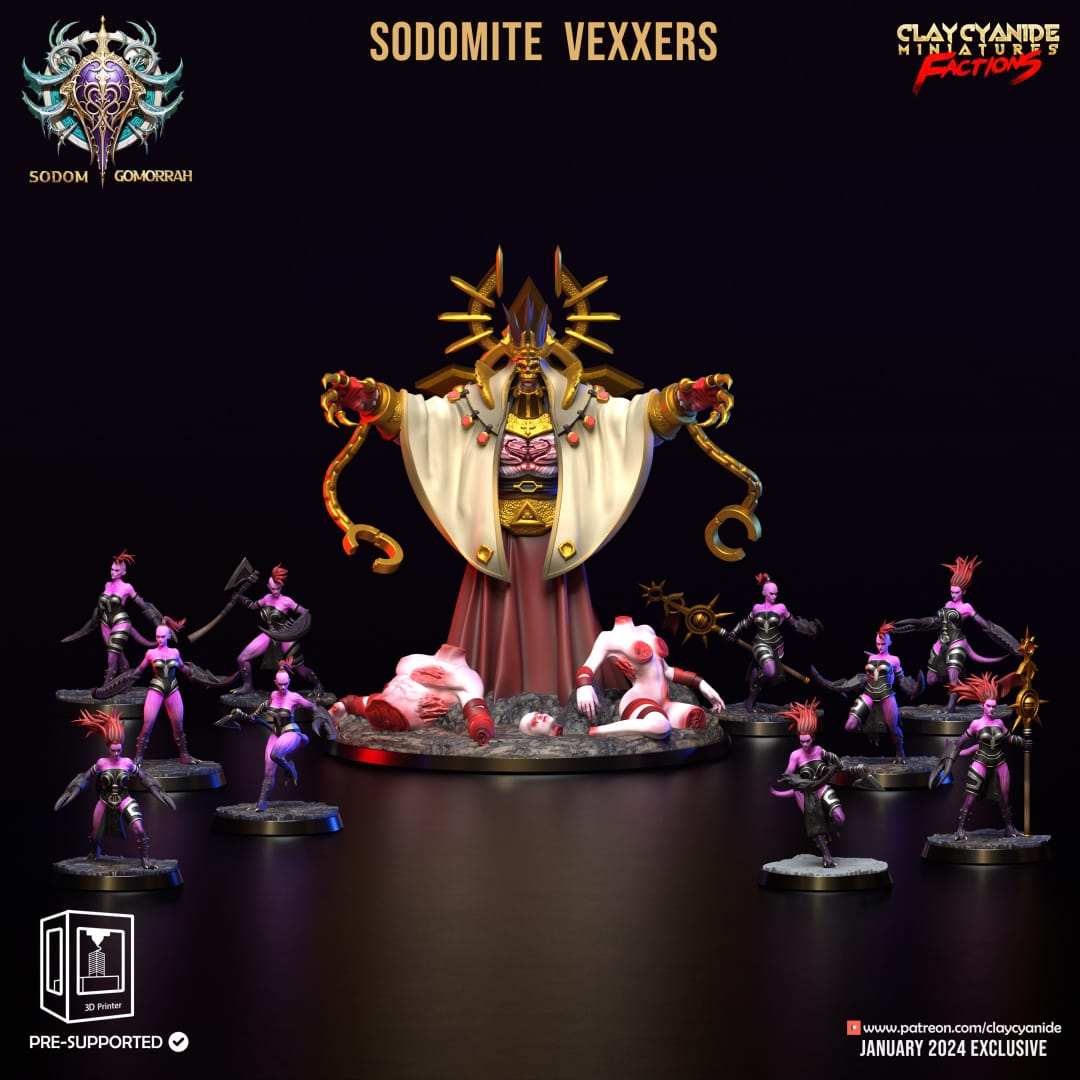3D Printed Clay Cyanide Sodomite Vexxers FACTION 28 32 mm D&D - 3D Printing Boss 
