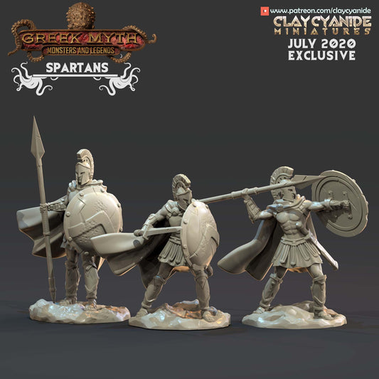 3D Printed Clay Cyanide Spartan Soldiers Greek Mythology Part 2 28 32 mm D&D - 3D Printing Boss 
