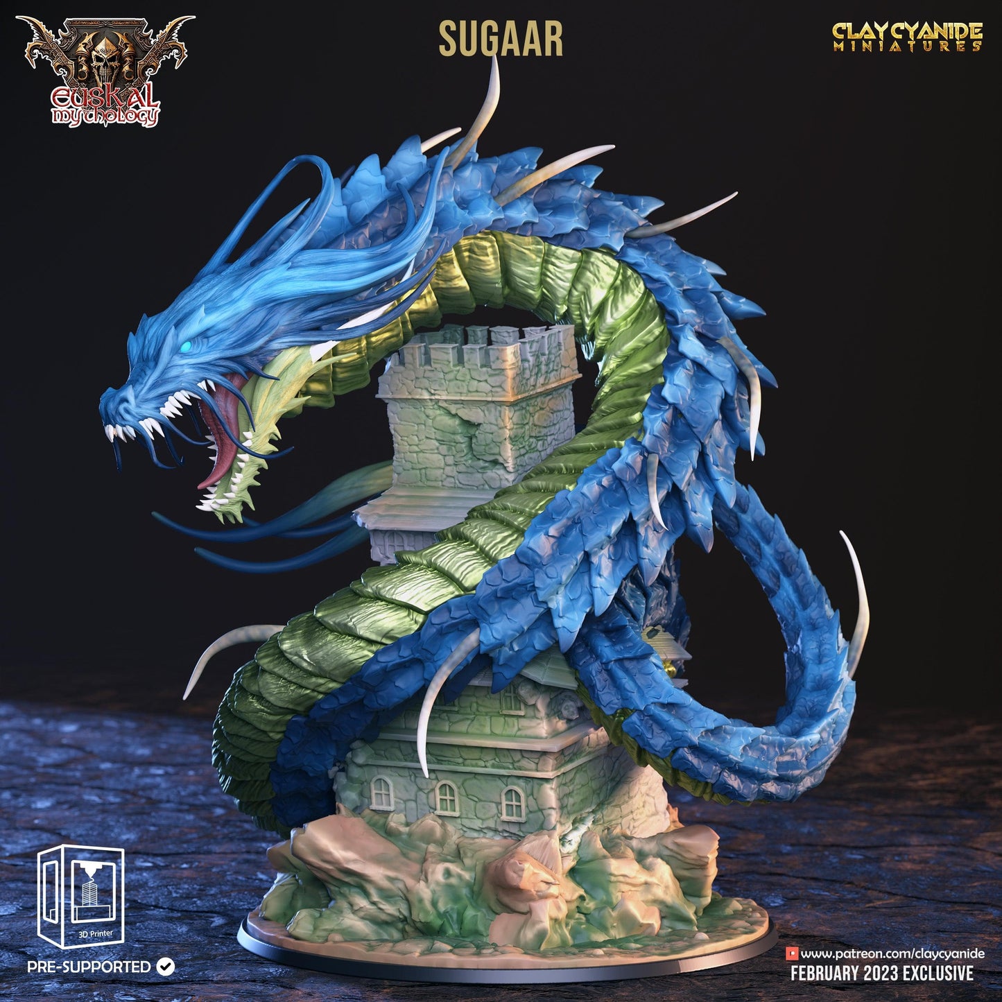 3D Printed Clay Cyanide Sugaar Euskal Mythology 28 32 mm D&D - 3D Printing Boss 