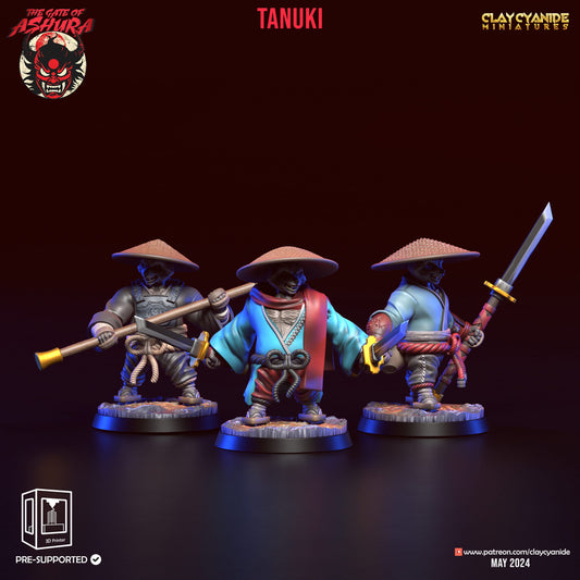 3D Printed Clay Cyanide Tanuki Set The Gate of Ashura 28 32 mm D&D - 3D Printing Boss 