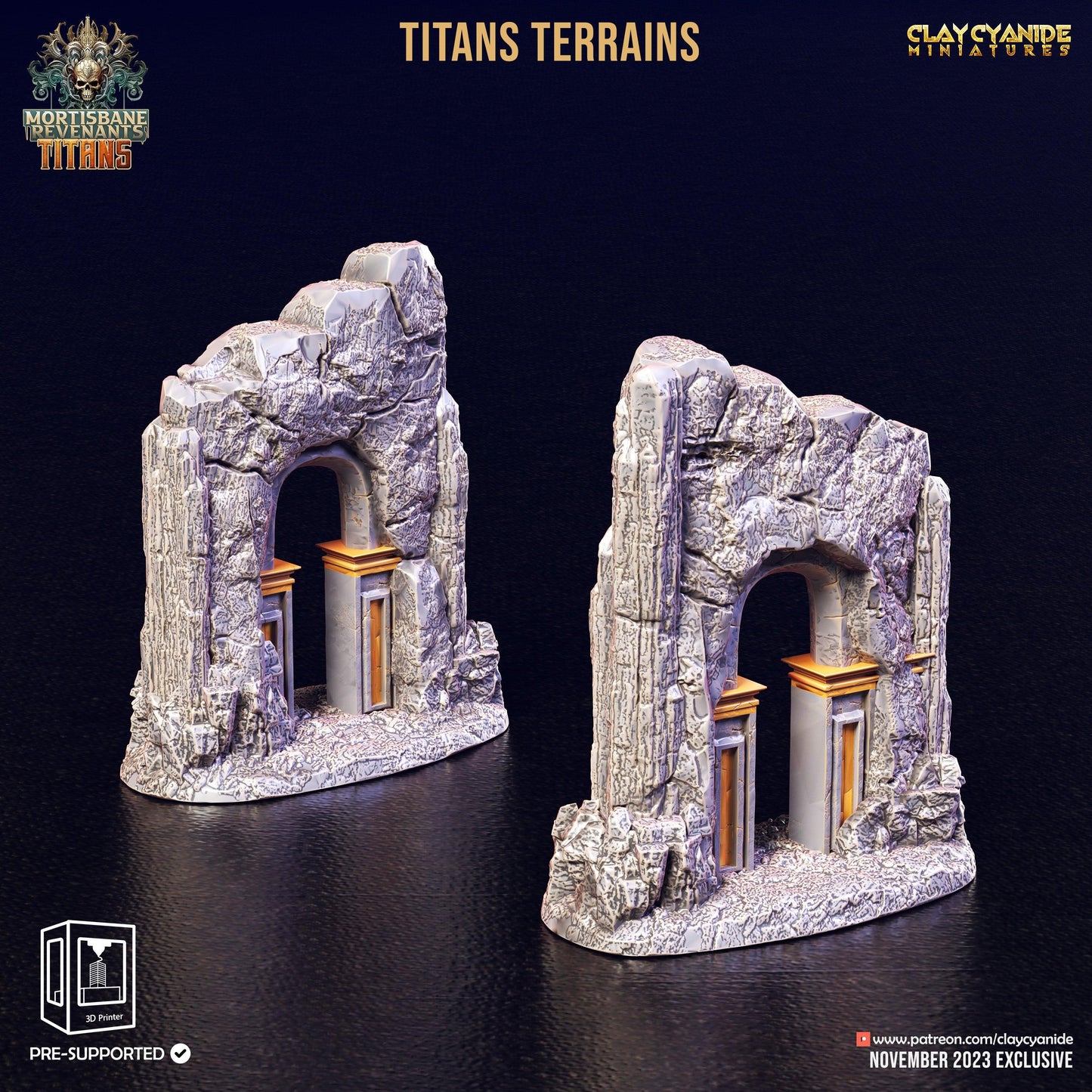 3D Printed Clay Cyanide Titan Terrain Set Mortisbane Titans Set 28 32 mm D&D - 3D Printing Boss 