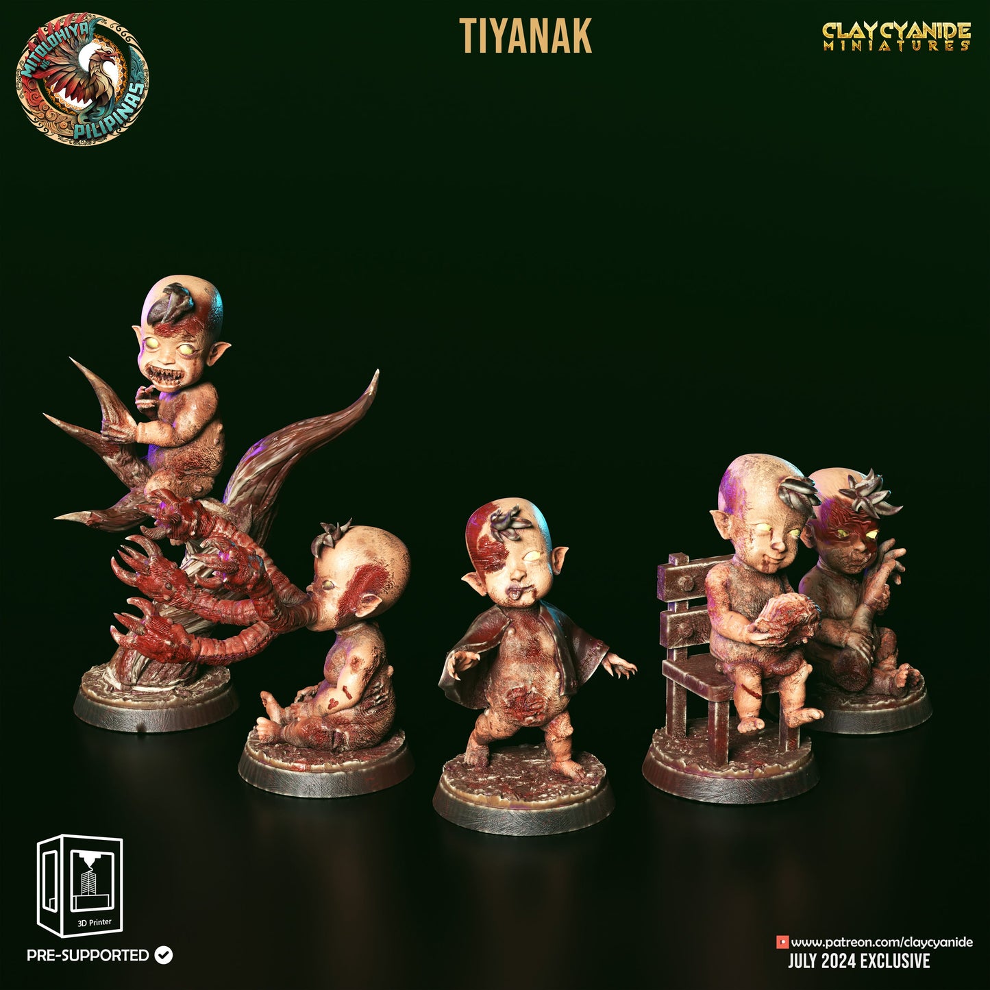 3D Printed Clay Cyanide Tiyanak Philippine Mythology 28 32 mm D&D - 3D Printing Boss 