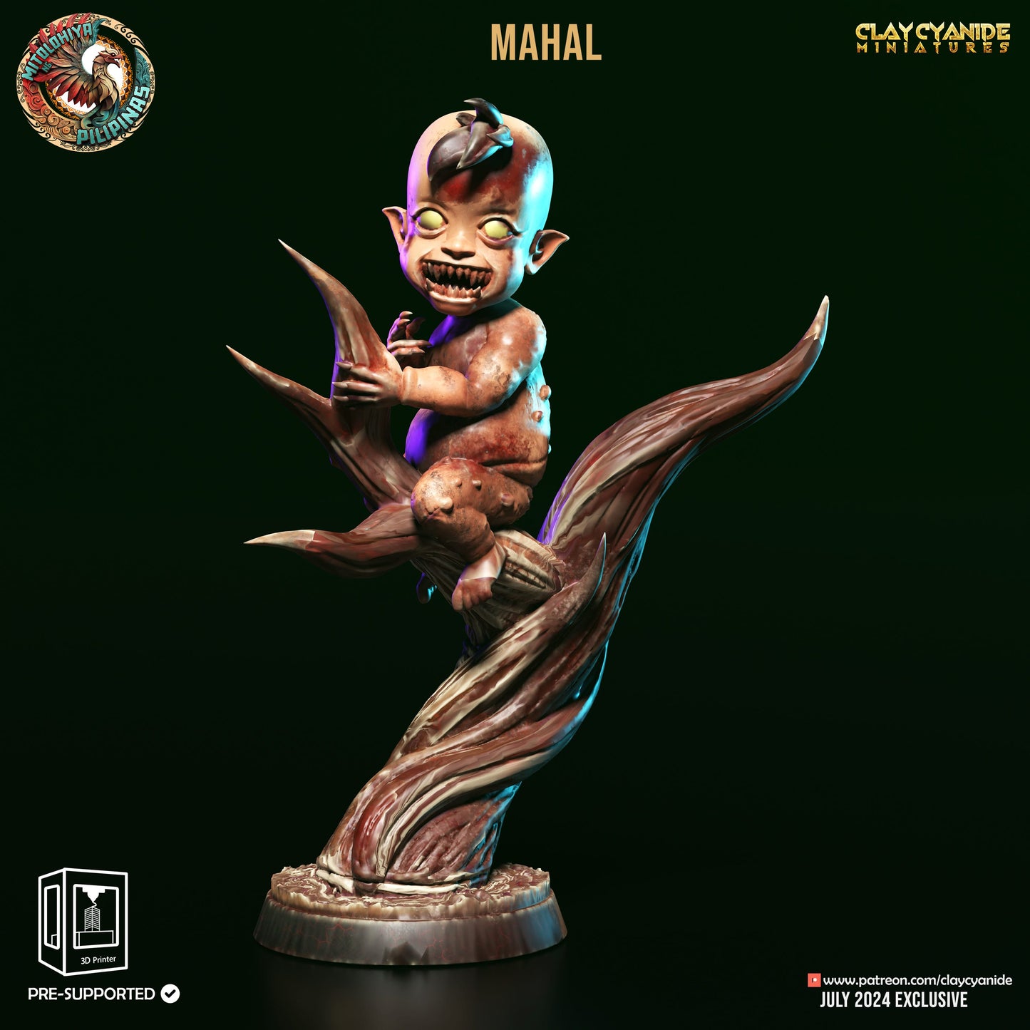 3D Printed Clay Cyanide Tiyanak Philippine Mythology 28 32 mm D&D - 3D Printing Boss 