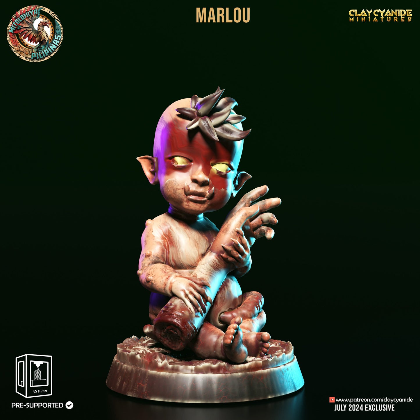 3D Printed Clay Cyanide Tiyanak Philippine Mythology 28 32 mm D&D - 3D Printing Boss 