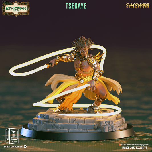 3D Printed Clay Cyanide Tsegaye Ethiopian Mythos 28 32 mm D&D - 3D Printing Boss 