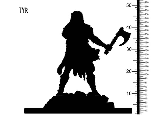 3D Printed Clay Cyanide Tyr Norse Mythology 28 32 mm D&D - 3D Printing Boss 