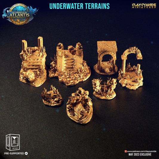3D Printed Clay Cyanide Underwater Terrains The Chronicles of Atlantis 28 32 mm D&D - 3D Printing Boss 