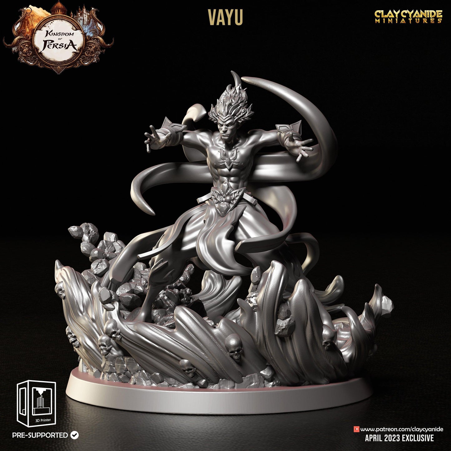 3D Printed Clay Cyanide Vayu Kingdom of Persia 28 32 mm D&D - 3D Printing Boss 