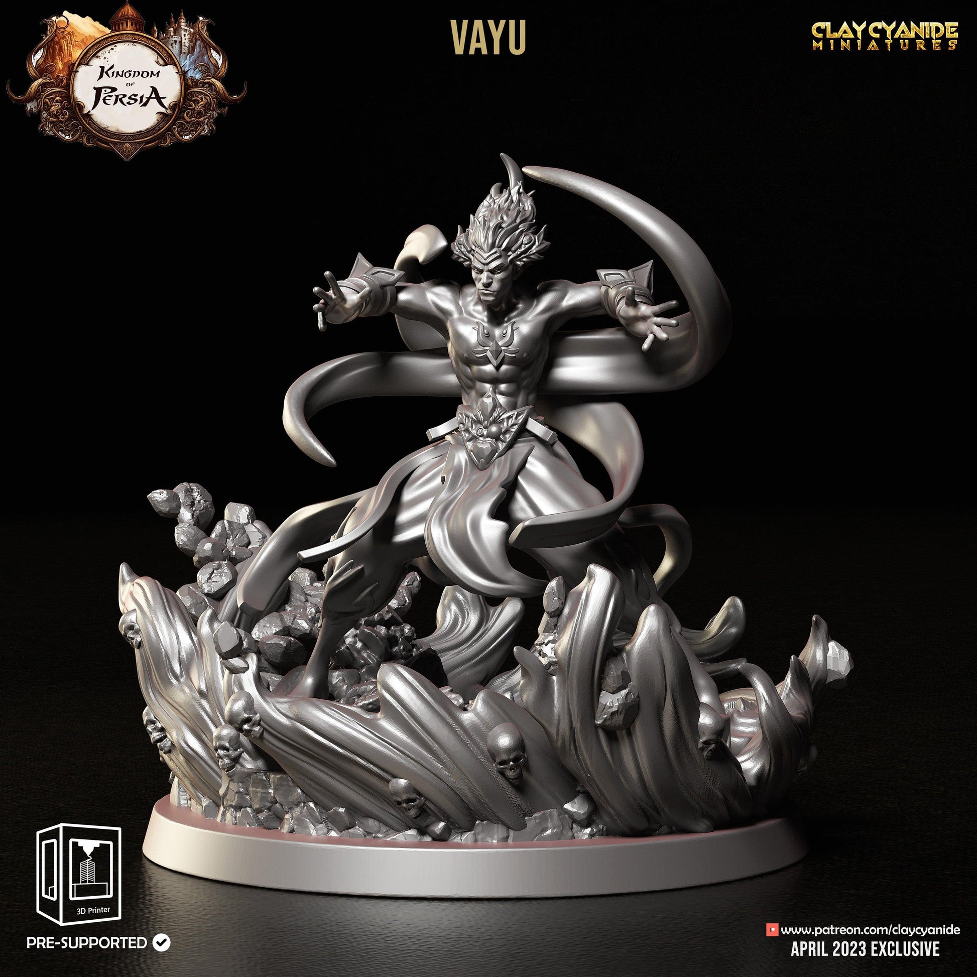 3D Printed Clay Cyanide Vayu Kingdom of Persia 28 32 mm D&D - 3D Printing Boss 