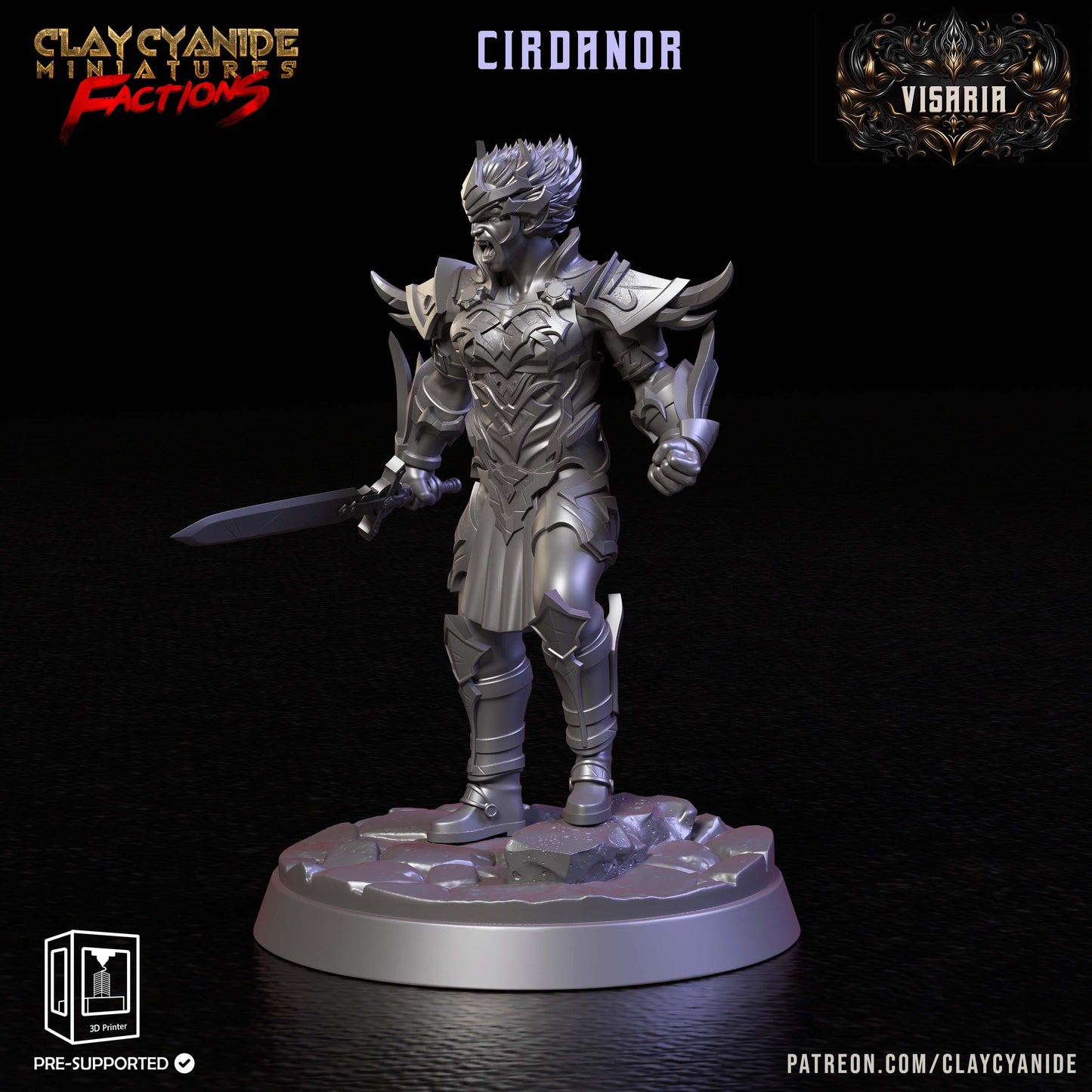 3D Printed Clay Cyanide Visarian Nobles Factions Ragnarok D&D - 3D Printing Boss 