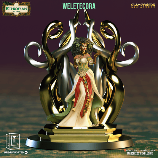 3D Printed Clay Cyanide Weletecora Ethiopian Mythos 28 32 mm D&D - 3D Printing Boss 