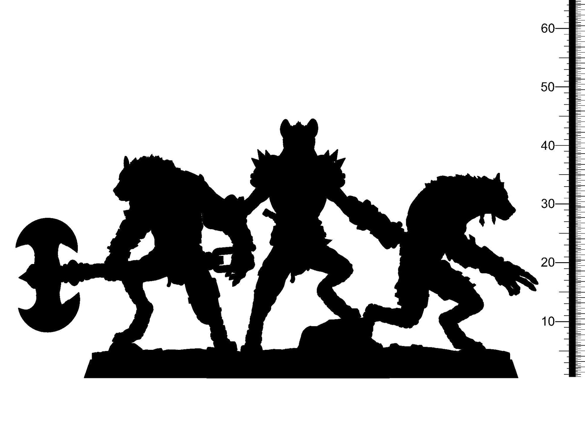 3D Printed Clay Cyanide Werehyenas Ethiopian Mythos 28 32 mm D&D - 3D Printing Boss 