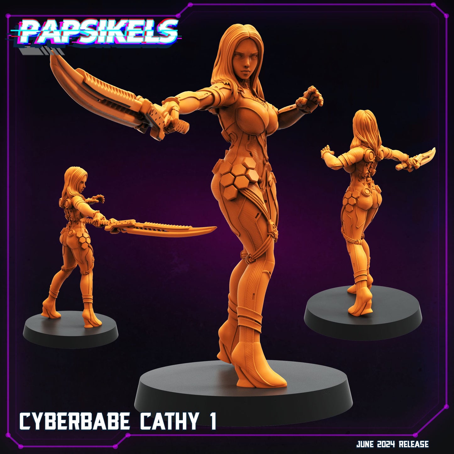 3D Printed Cyberbabe Set JUNE 2024 TRIBES - CYBERPUNK 28mm 32mm - 3D Printing Boss 