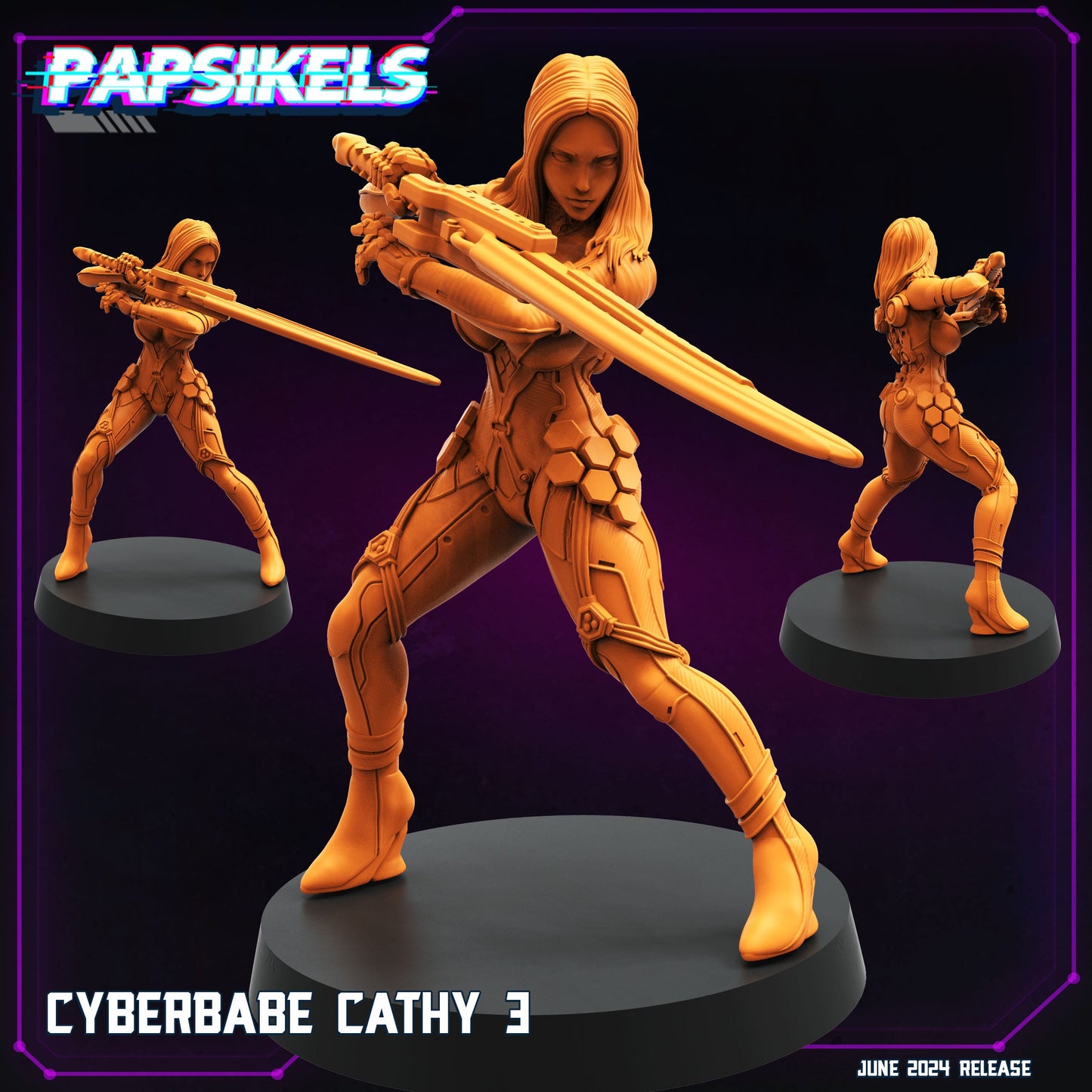 3D Printed Cyberbabe Set JUNE 2024 TRIBES - CYBERPUNK 28mm 32mm - 3D Printing Boss 