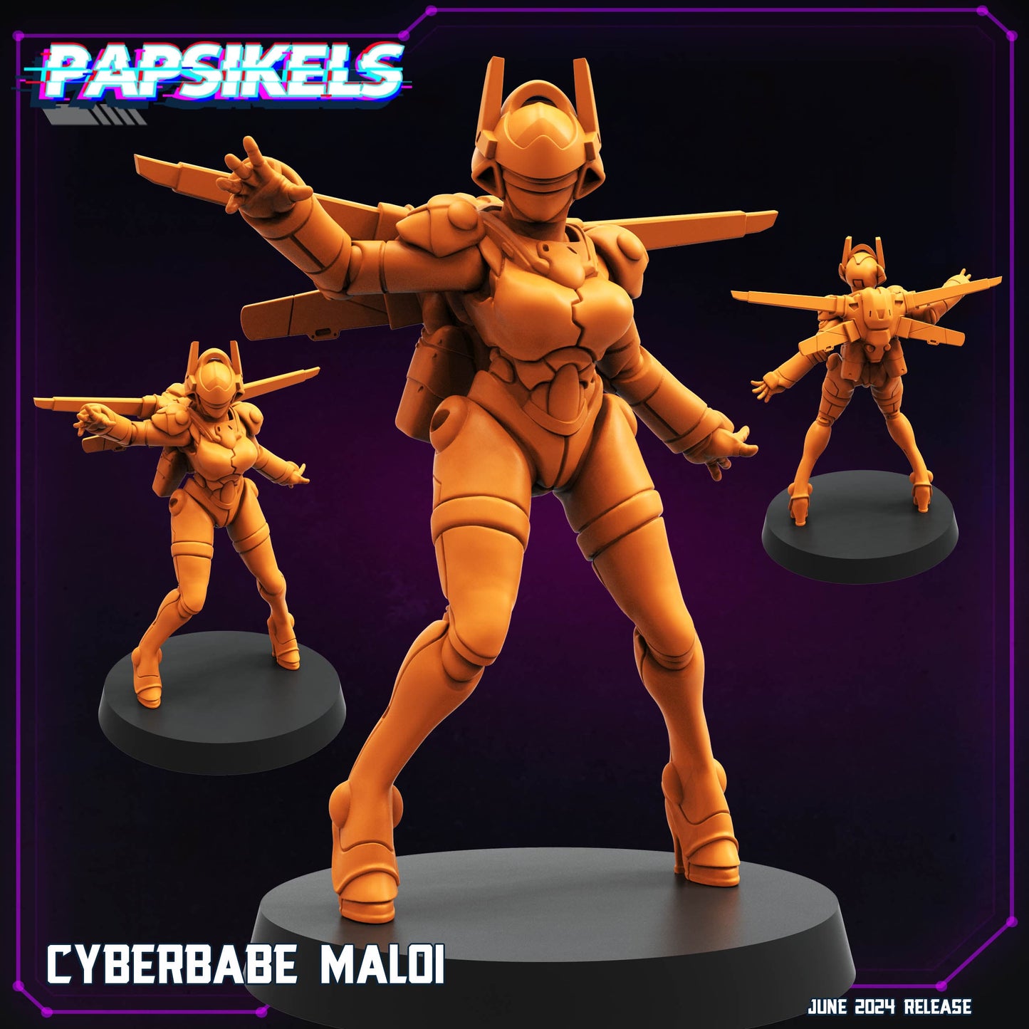 3D Printed Cyberbabe Set JUNE 2024 TRIBES - CYBERPUNK 28mm 32mm - 3D Printing Boss 
