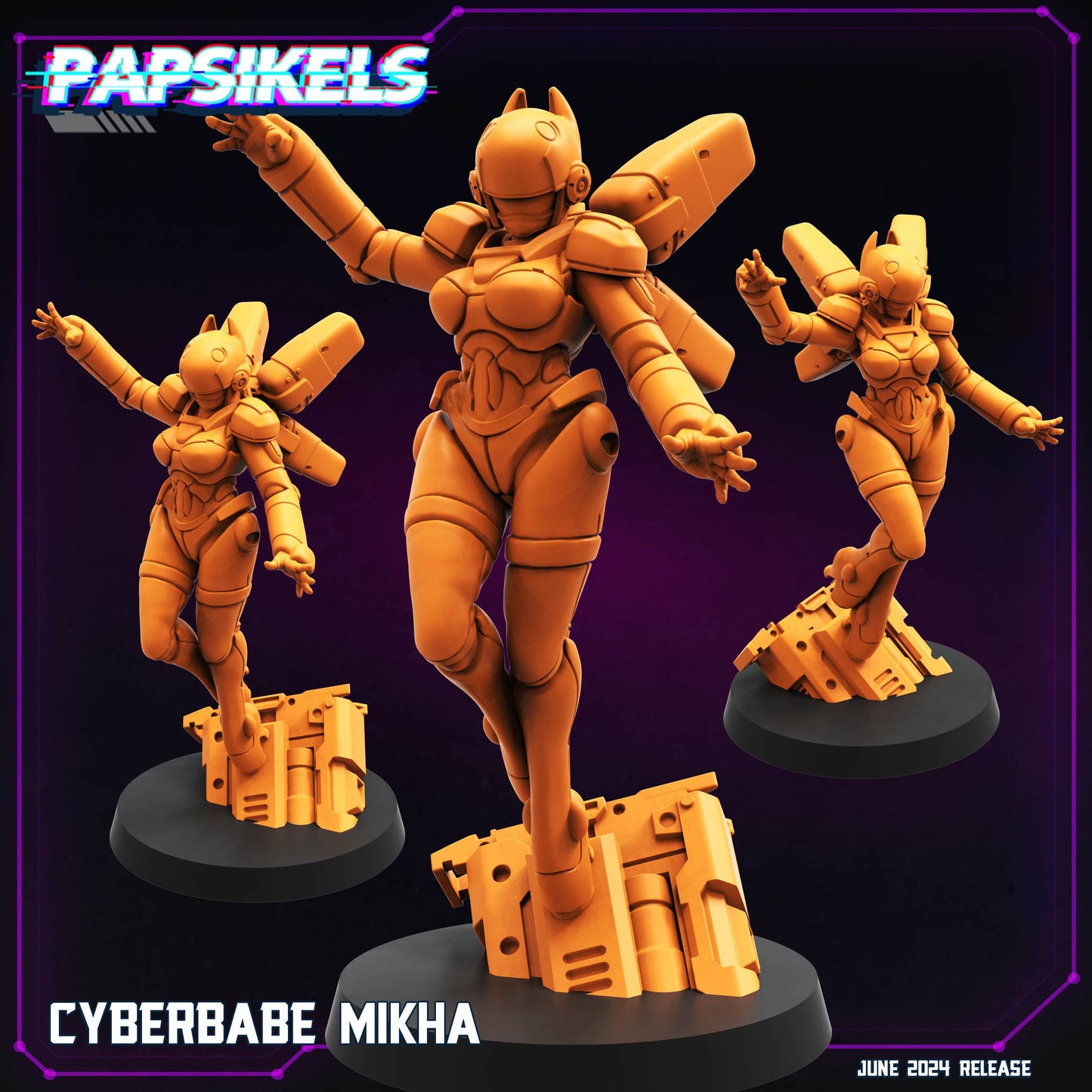 3D Printed Cyberbabe Set JUNE 2024 TRIBES - CYBERPUNK 28mm 32mm - 3D Printing Boss 