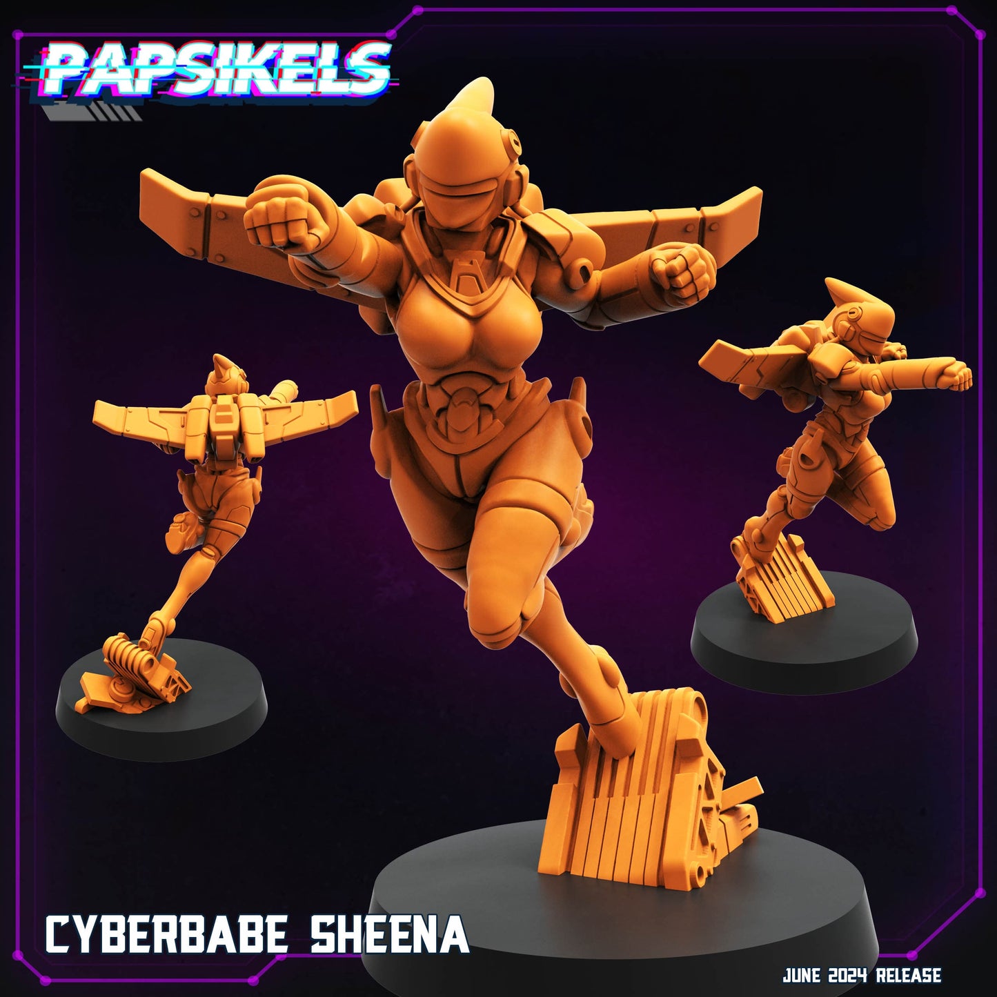 3D Printed Cyberbabe Set JUNE 2024 TRIBES - CYBERPUNK 28mm 32mm - 3D Printing Boss 