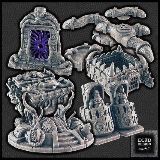 3D Printed EC3D Designs Terrain Set A Den of Alien Evil 28 32mm D&D - 3D Printing Boss 