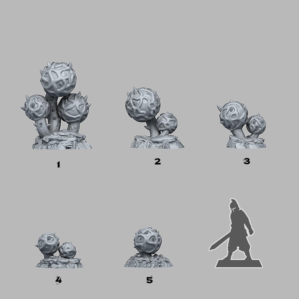 3D Printed Fantastic Plants and Rocks Alien Cactus 28mm - 32mm D&D Wargaming - 3D Printing Boss 