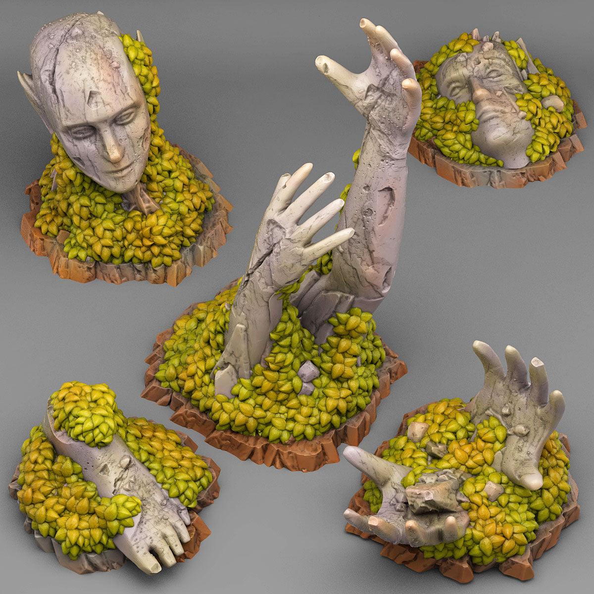 3D Printed Fantastic Plants and Rocks Ancient Elven Ruins 28mm - 32mm D&D Wargaming - 3D Printing Boss 