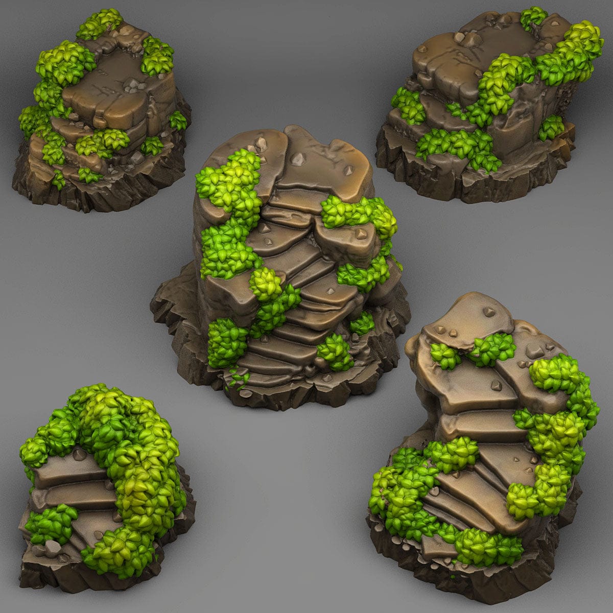 3D Printed Fantastic Plants and Rocks Ancient Magic Stairs 28mm - 32mm D&D Wargaming - 3D Printing Boss 