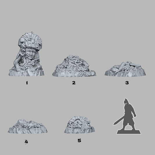 3D Printed Fantastic Plants and Rocks Aztec Ruins 28mm - 32mm D&D Wargaming - 3D Printing Boss 