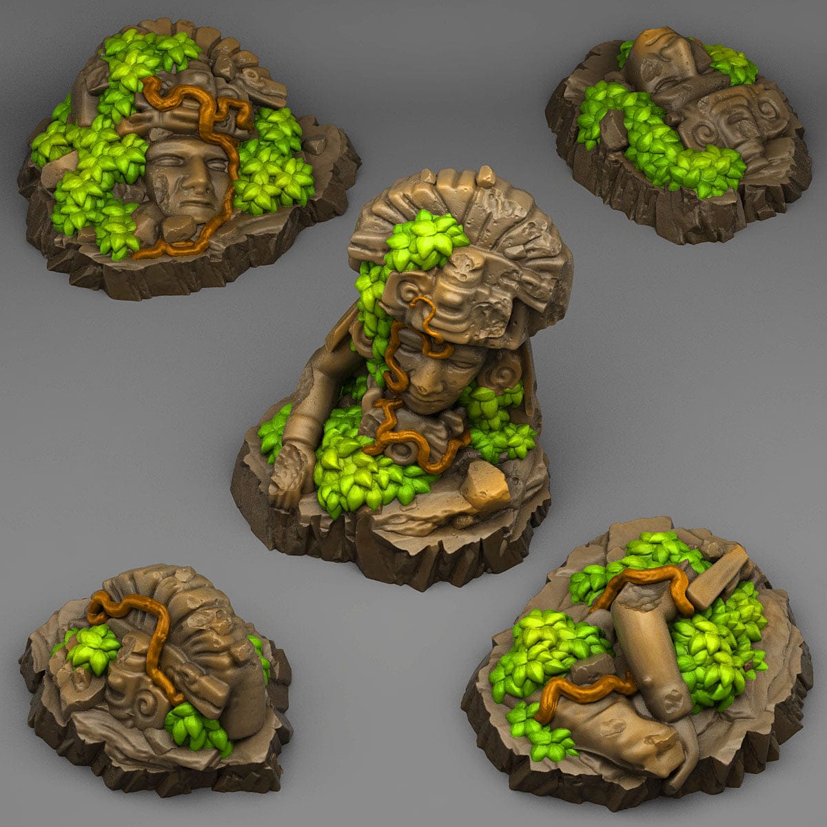 3D Printed Fantastic Plants and Rocks Aztec Ruins 28mm - 32mm D&D Wargaming - 3D Printing Boss 