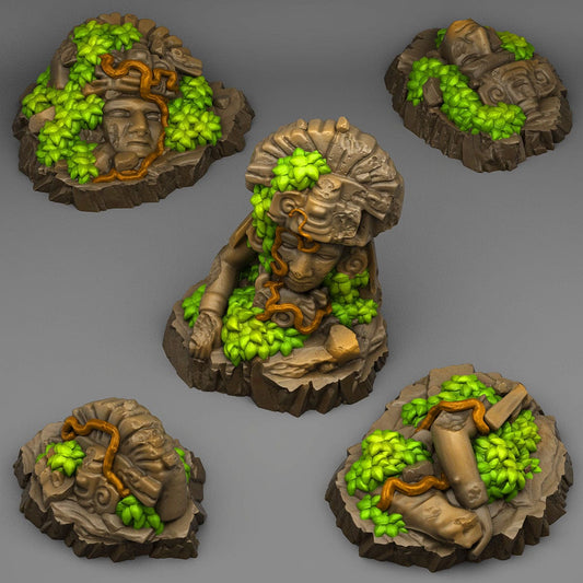 3D Printed Fantastic Plants and Rocks Aztec Ruins 28mm - 32mm D&D Wargaming - 3D Printing Boss 