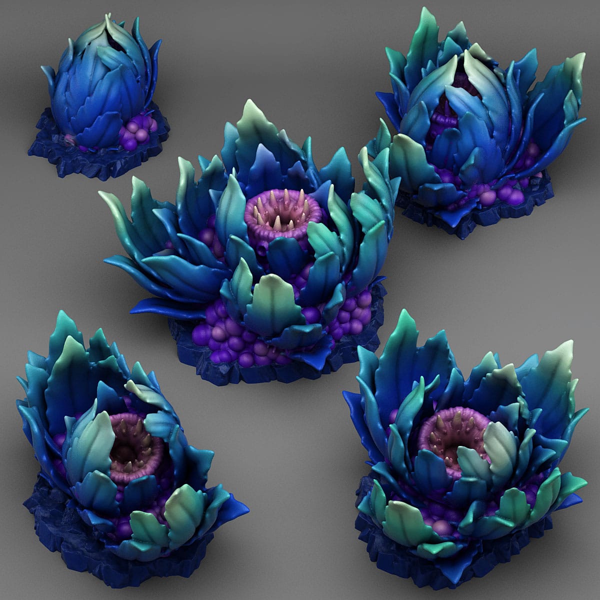 3D Printed Fantastic Plants and Rocks Carnivorous Alien Plants 28mm - 32mm D&D Wargaming - 3D Printing Boss 