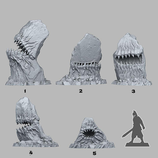 3D Printed Fantastic Plants and Rocks Carnivorous Stones 28mm - 32mm D&D Wargaming - 3D Printing Boss 