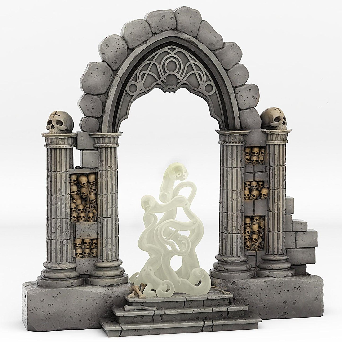 3D Printed Fantastic Plants and Rocks Catacomb Portal With Its Ghost Skulls Effect 28mm - 32mm D&D Wargaming - 3D Printing Boss 