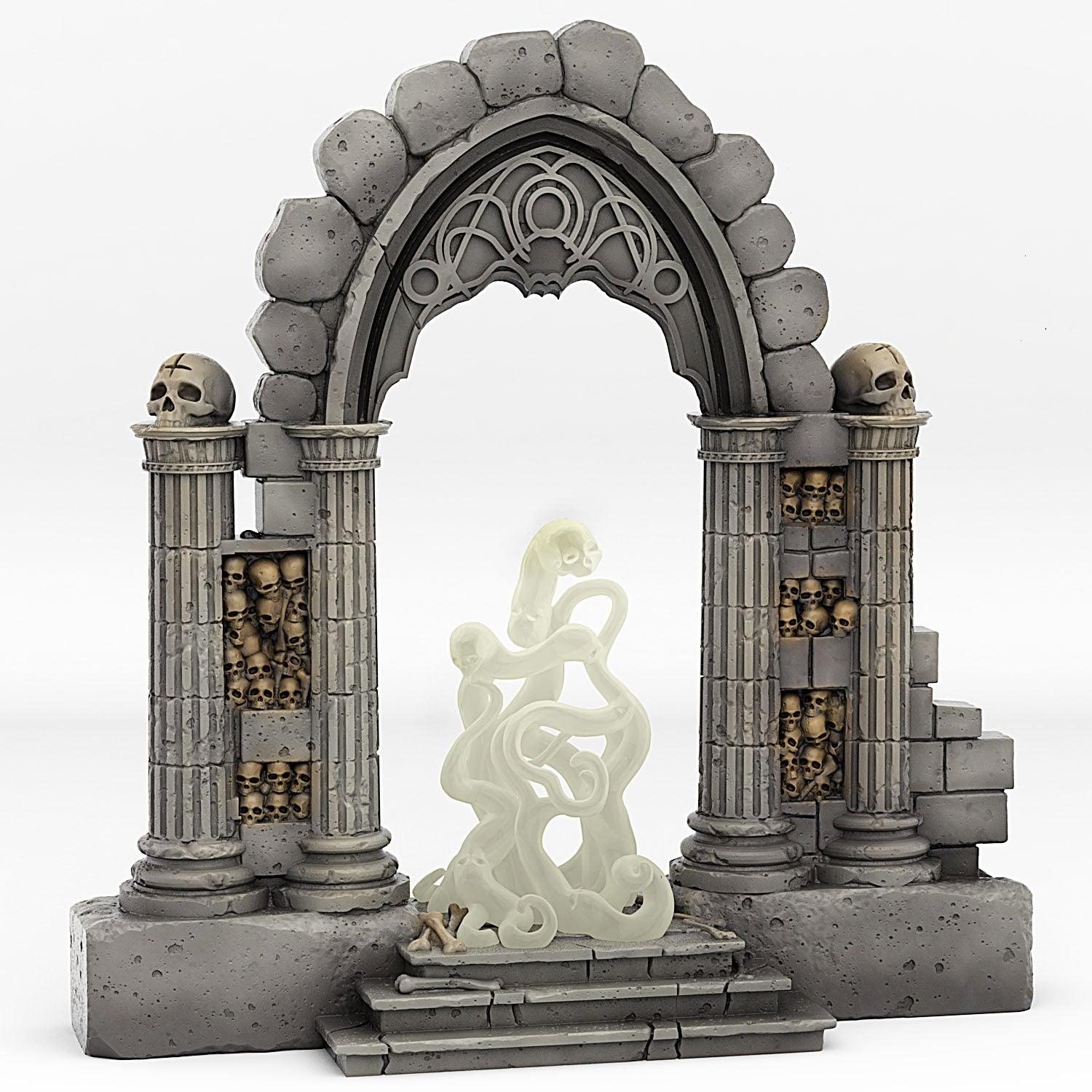 3D Printed Fantastic Plants and Rocks Catacomb Portal With Its Ghost Skulls Effect 28mm - 32mm D&D Wargaming - 3D Printing Boss 