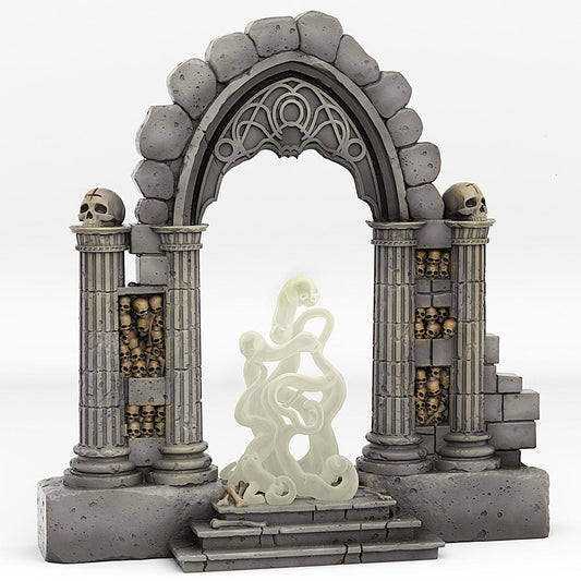 3D Printed Fantastic Plants and Rocks Catacomb Portal With Its Ghost Skulls Effect 28mm - 32mm D&D Wargaming - 3D Printing Boss 