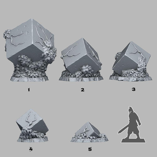 3D Printed Fantastic Plants and Rocks Corrupted Rocks 28mm - 32mm D&D Wargaming - 3D Printing Boss 