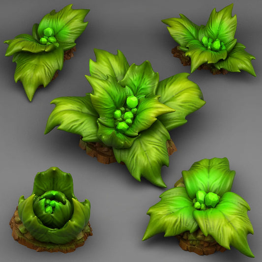 3D Printed Fantastic Plants and Rocks Crystal Tropical Plants 28mm - 32mm D&D Wargaming - 3D Printing Boss 