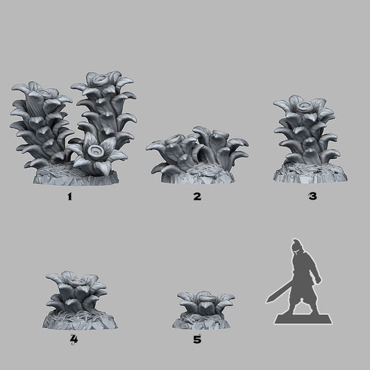 3D Printed Fantastic Plants and Rocks Dangerous Night Plants 28mm - 32mm D&D Wargaming - 3D Printing Boss 